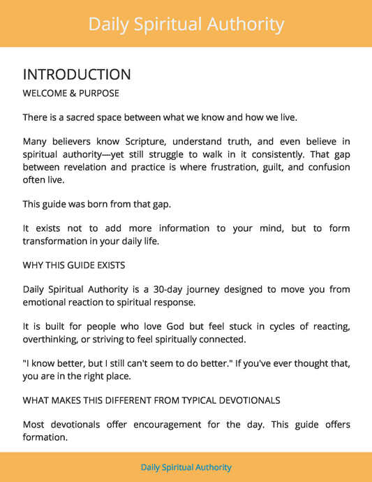 Daily Spiritual Authority: 30‑Day Formation Guide to Living From Truth, Not Emotion