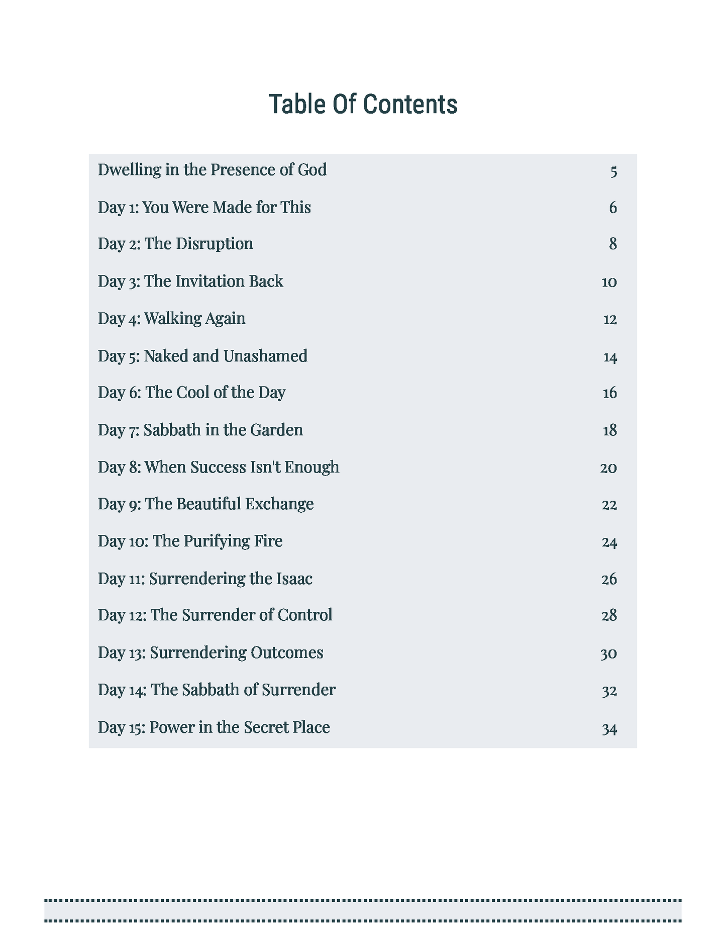 Dwelling in the Presence of God: A 21-Day Journey